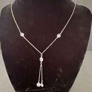 Elegant Sterling Silver Necklace with Rhinestone Accents